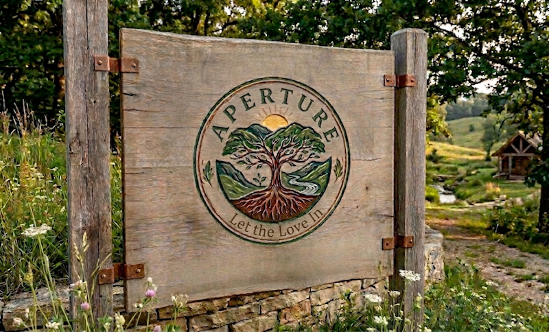 Aperture Let the Love In - Wooden Sign